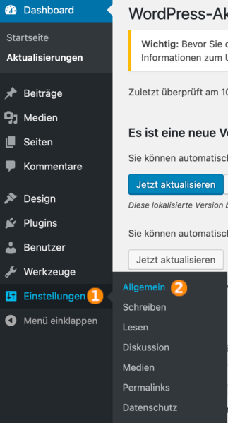 Datei:Screenshot Wordpress Settings.png
